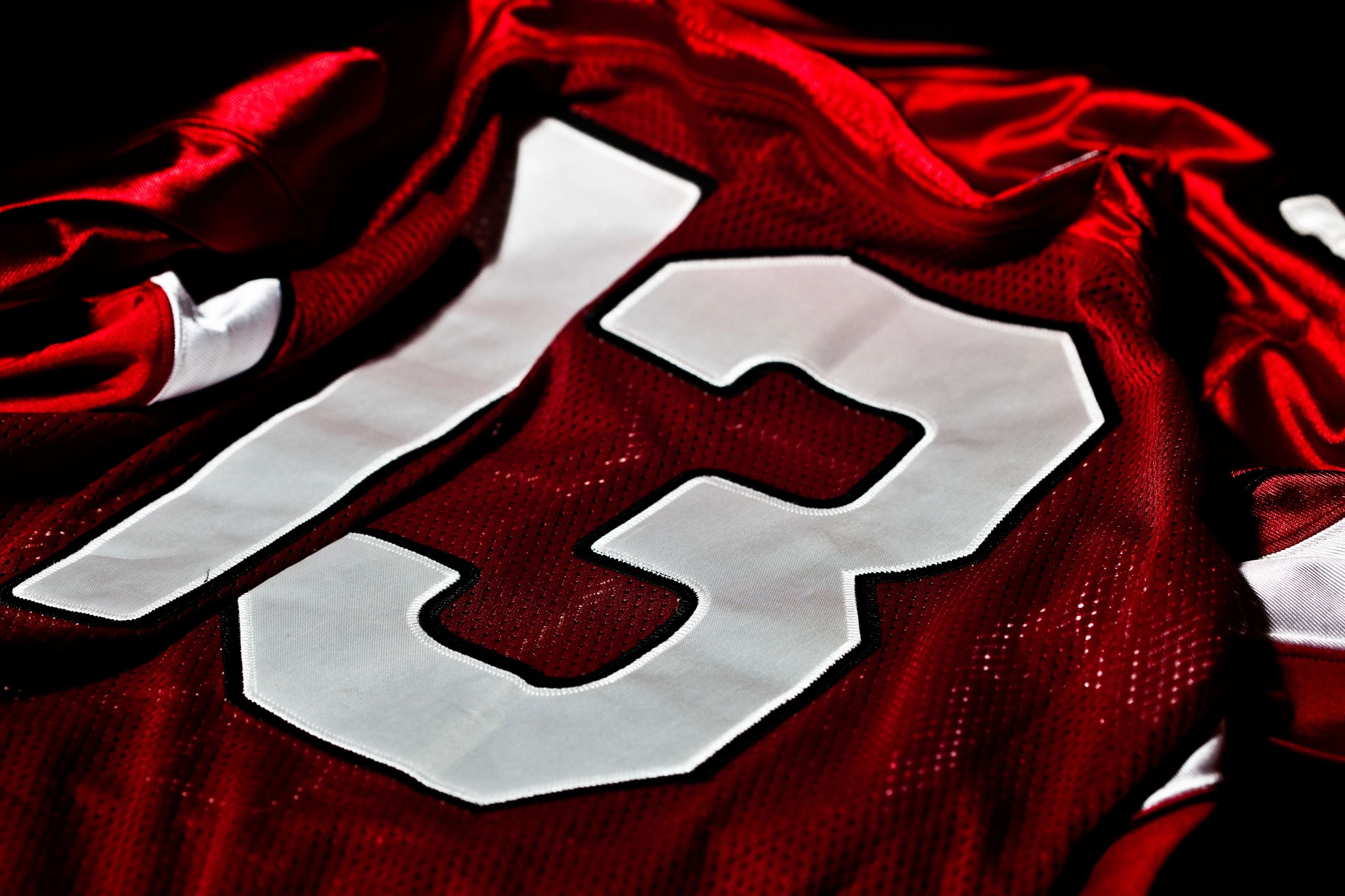 Red and white sports jersey