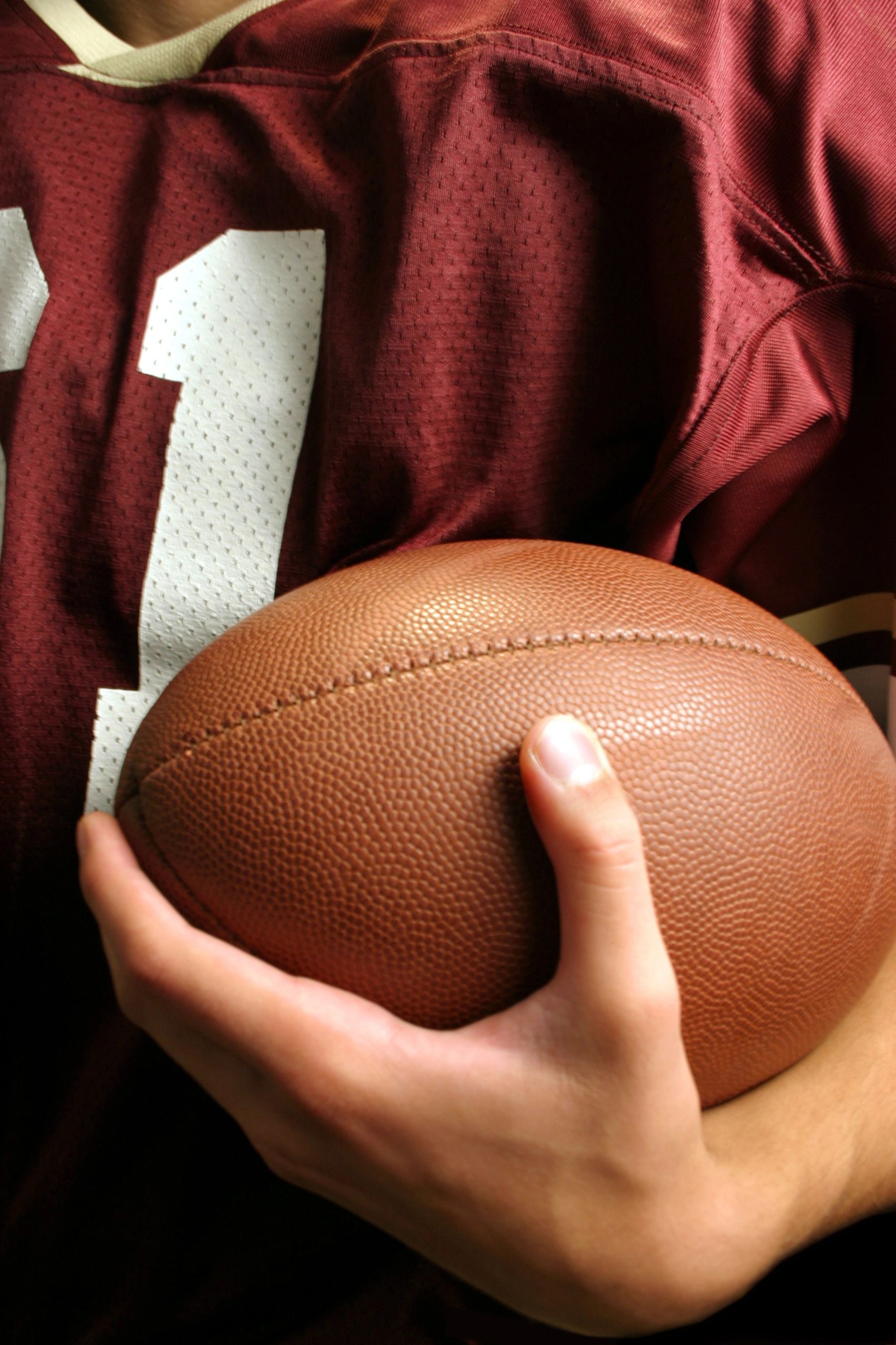 Football player wearing a jersey
