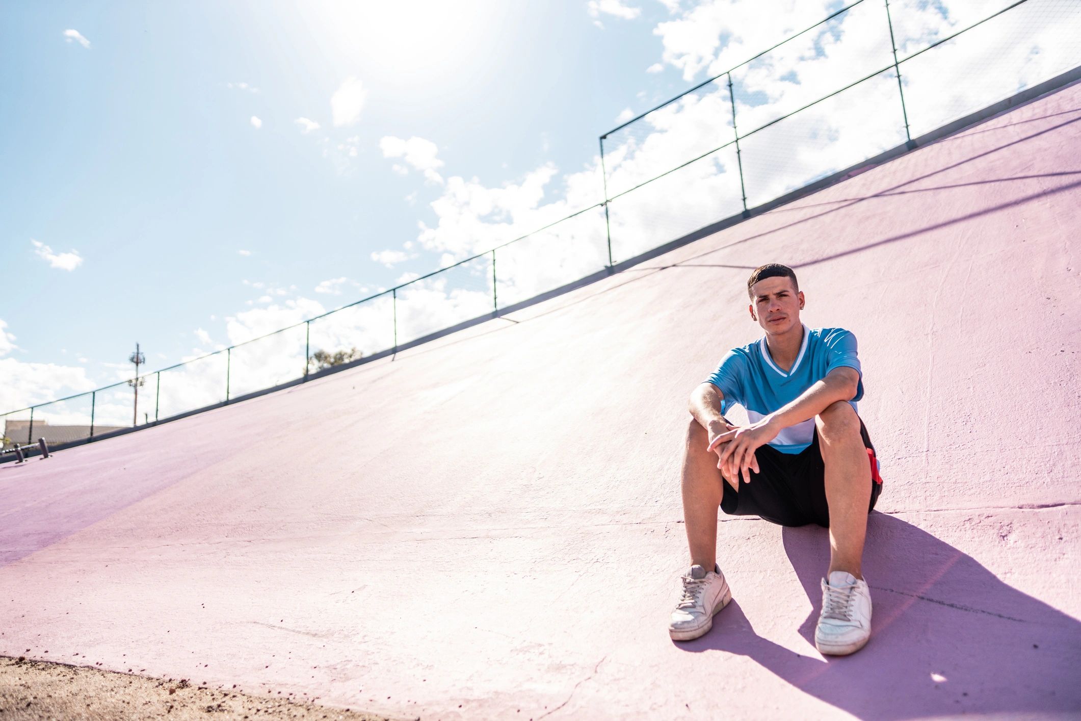 Young man in personalized sportswear